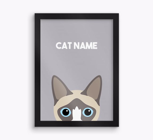 Peeking Cat: Personalised {breedCommonName} Framed Print